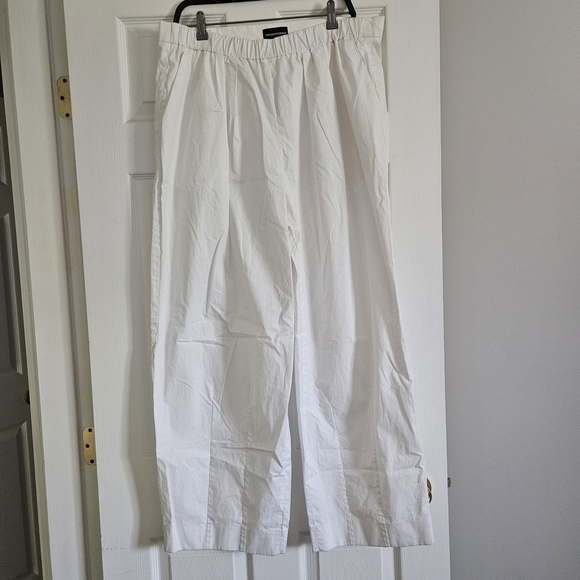 Emporio Armani Crisp White Straight Leg Trousers - Picture 1 of 7